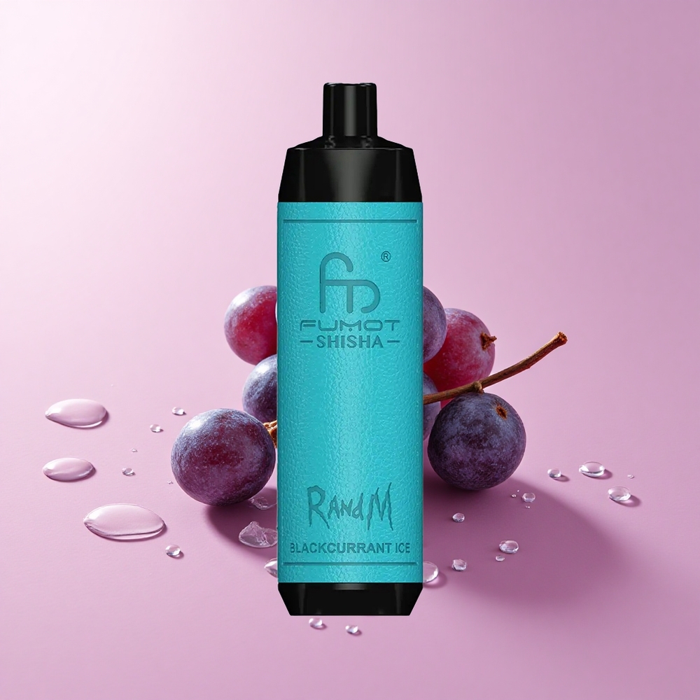 RandM Fumot Shisha 10000 Puffs Blackcurrant Ice LED Indicator