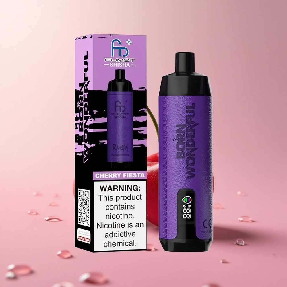 RandM Fumot Shisha 10000 Puffs Cherry Fiesta LED Indicator