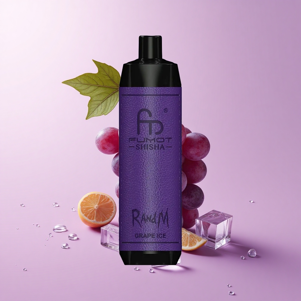 RandM Fumot Shisha 10000 Puffs Grape Ice Disposable Vape LED Indicator