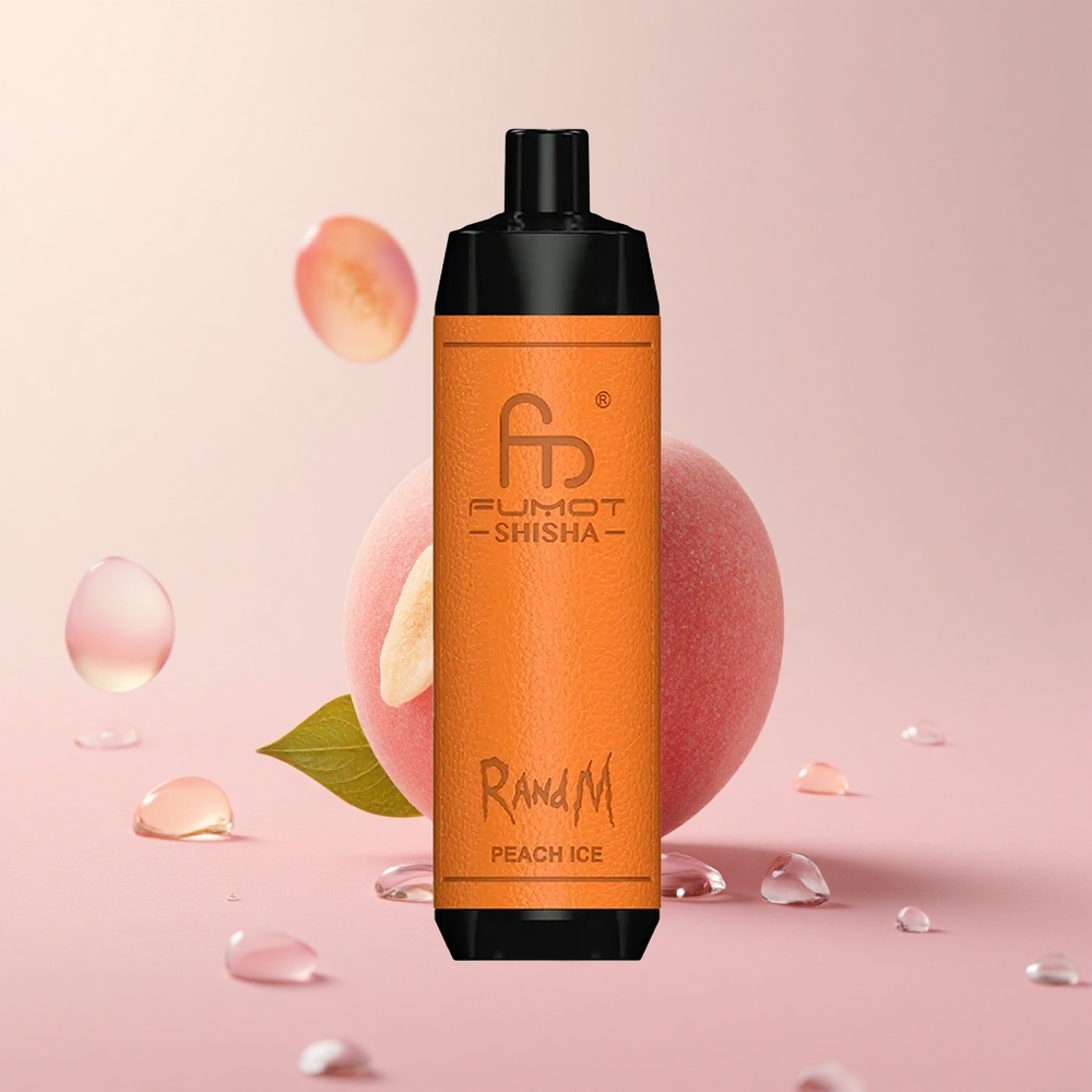 RandM Fumot Shisha 10000 Puffs Peach Ice Mesh Coil