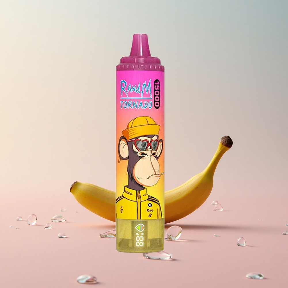 RandM Fumot Tornado 15000 Puffs Banana Ice LCD Type-C
