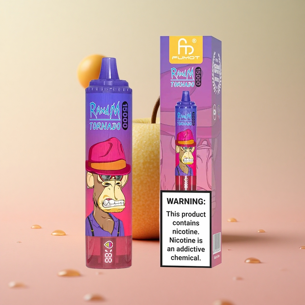 RandM Fumot Tornado 15000 Puffs Sour Apple Mesh LCD