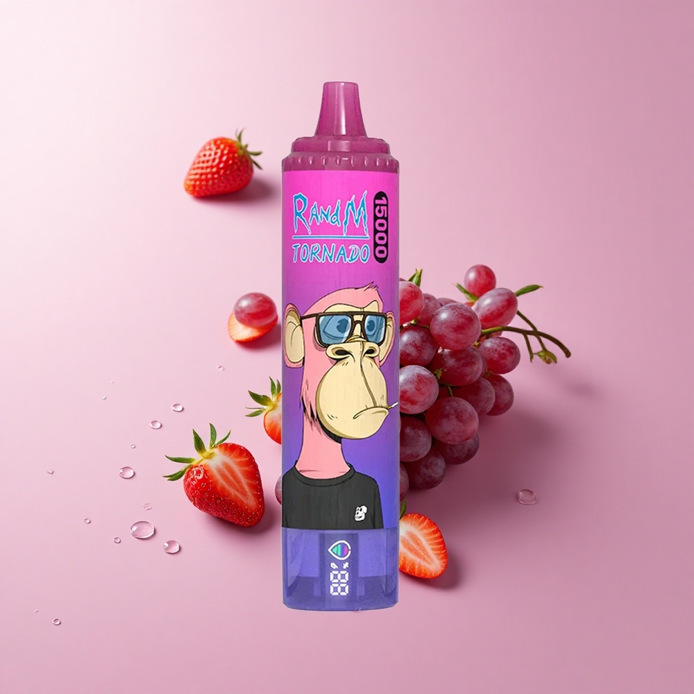RandM Fumot Tornado 15000 Strawberry Grape LCD Type-C
