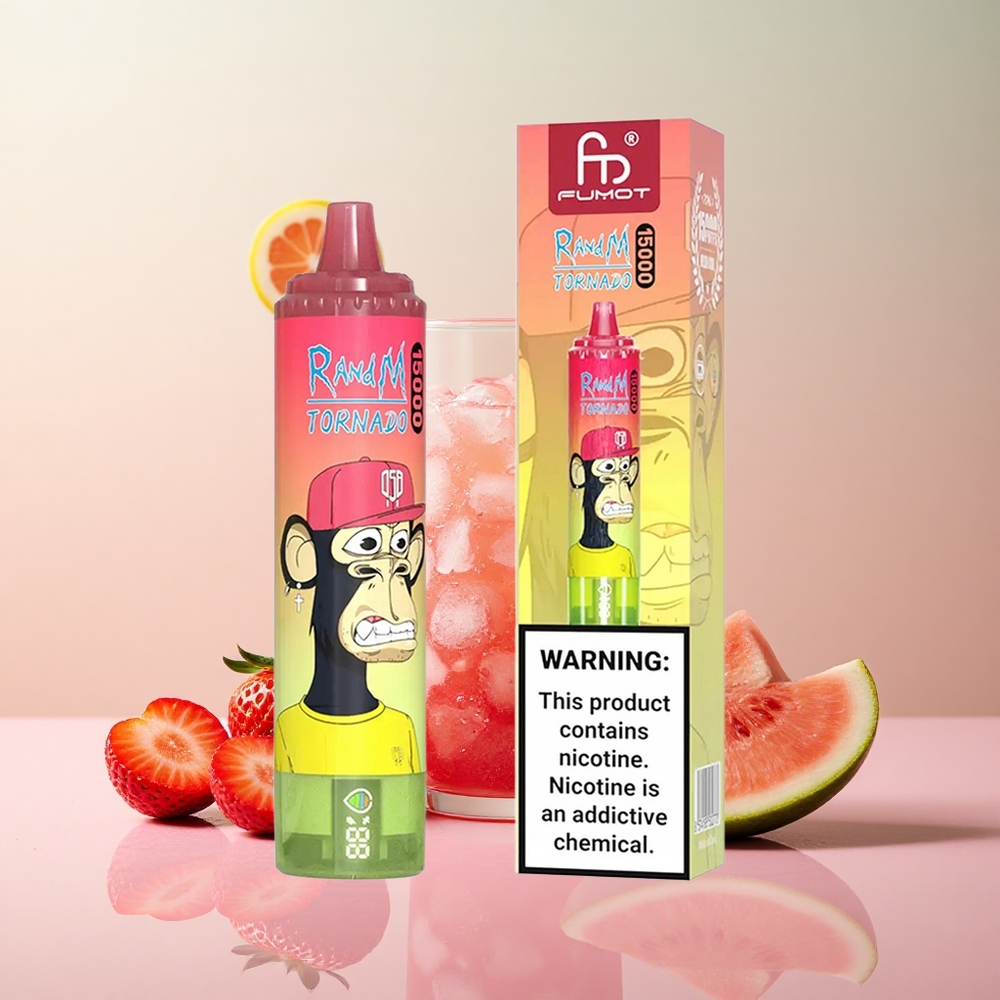 RandM Fumot Tornado 15000 Strawberry Watermelon Lemonade Mesh LCD