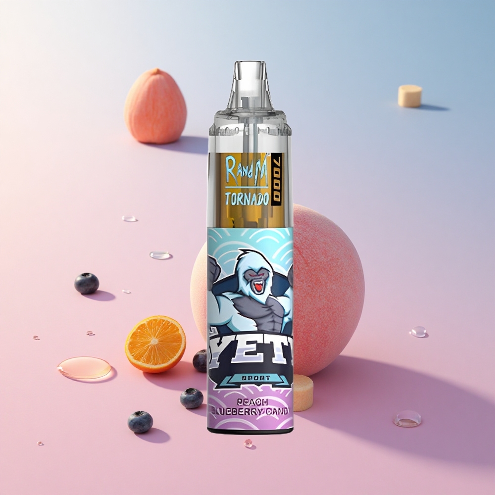 RandM Fumot Tornado 7000 Peach Blueberry Candy Mesh Coil