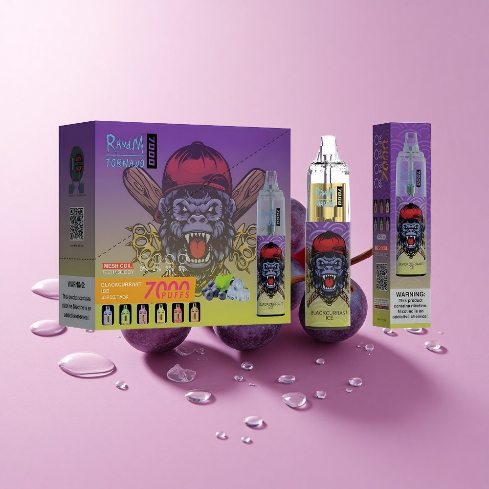 RandM Fumot Tornado 7000 Puffs Blackcurrant Ice Mesh Coil