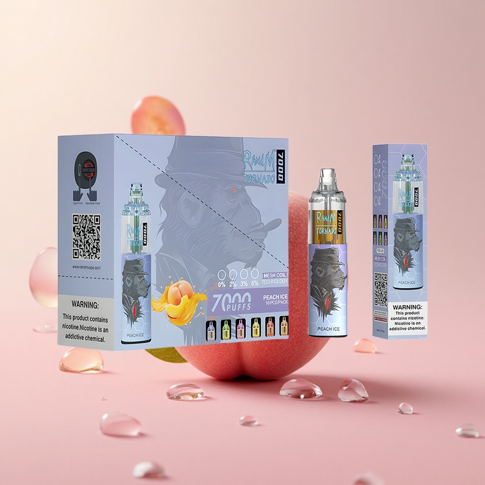 RandM Fumot Tornado 7000 Puffs Peach Ice Mesh Coil