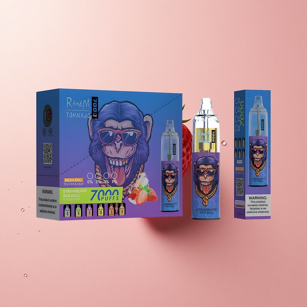 RandM Fumot Tornado 7000 Strawberry Red Bull Mesh Coil