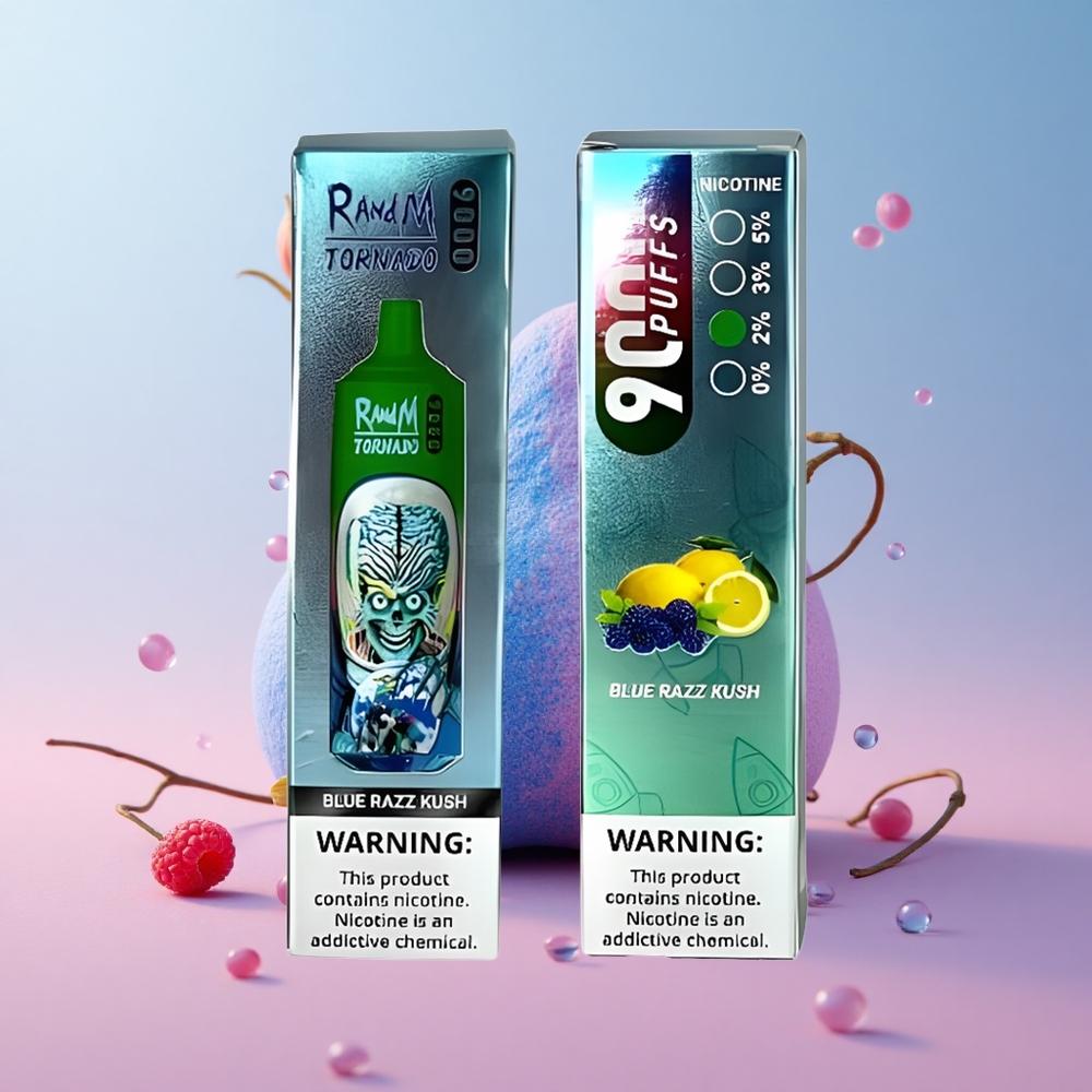 RandM Fumot Tornado 9000 Puffs Blue Razz Kush Mesh Coil