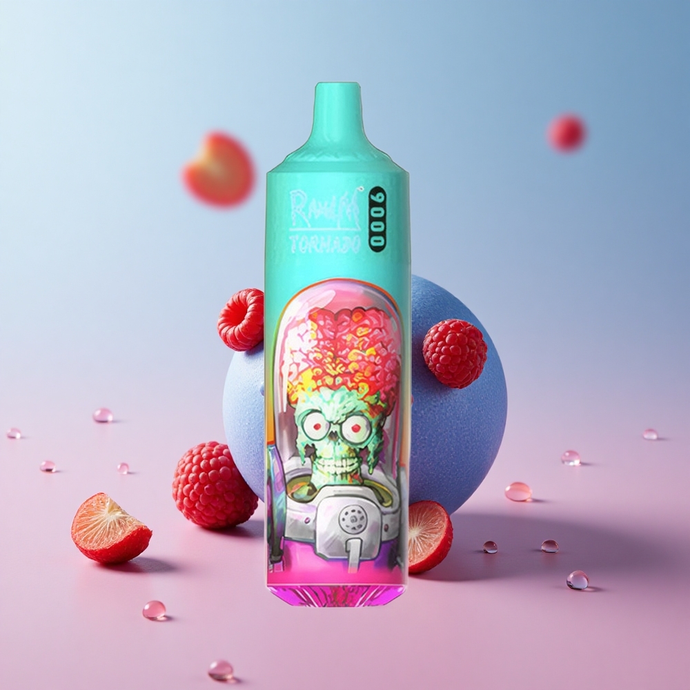 RandM Fumot Tornado 9000 Puffs Blue Sour Raspberry RGB Display