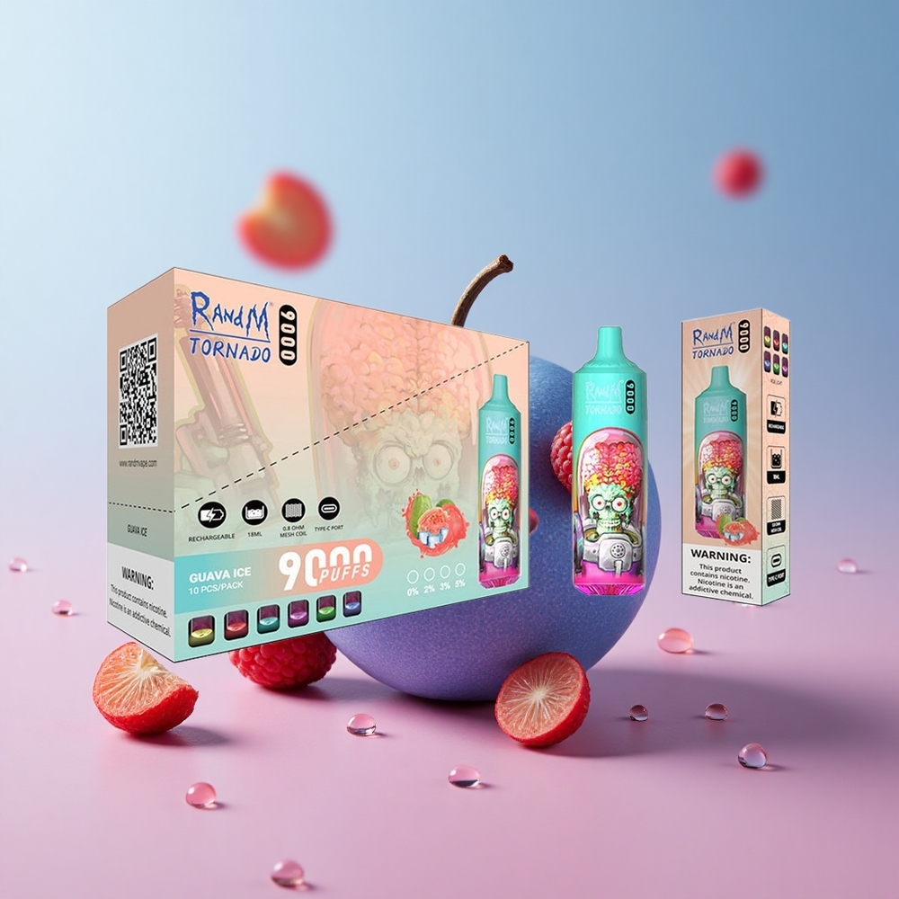 RandM Fumot Tornado 9000 Puffs Blue Sour Raspberry RGB Display