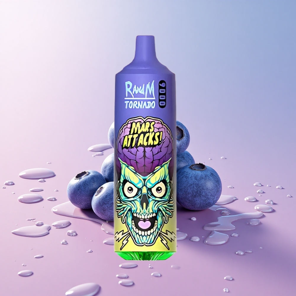 RandM Fumot Tornado 9000 Puffs Blueberry Ice RGB Display