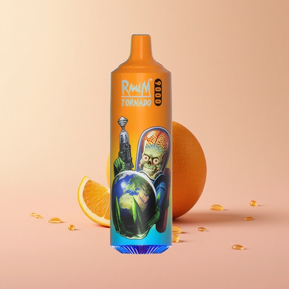 RandM Fumot Tornado 9000 Puffs Orange Soda RGB Display