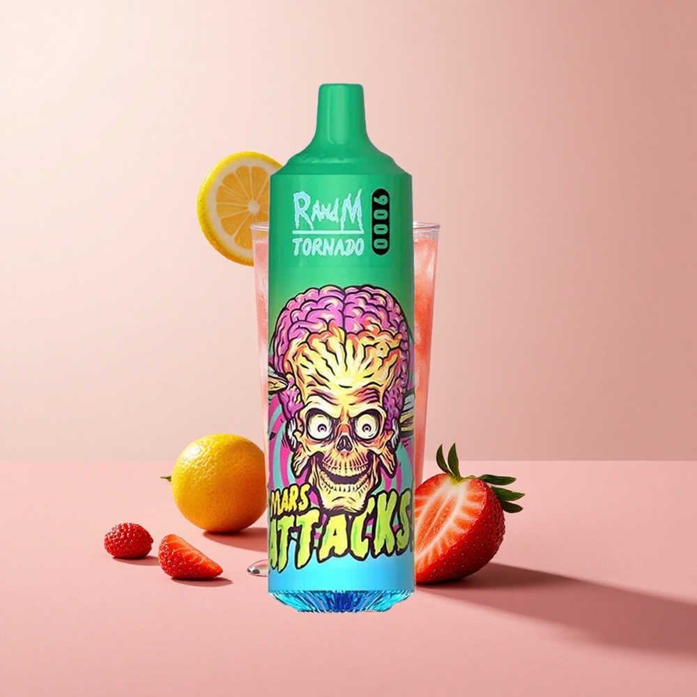 RandM Fumot Tornado 9000 Puffs Strawberry Lemonade RGB Display
