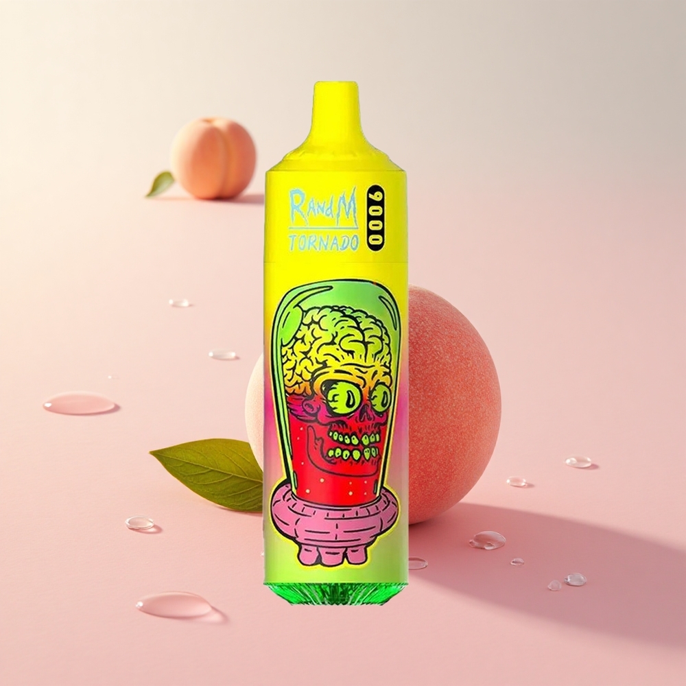 RandM Fumot Tornado 9000 Puffs Summer Peach Ice RGB Display