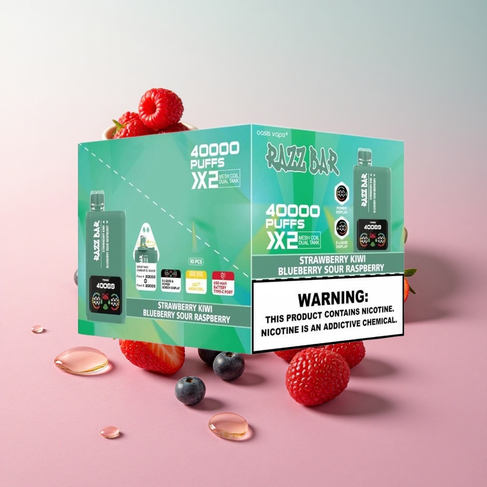 Razz Bar 40000 Puffs Strawberry Kiwi Blueberry Sour Raspberry Mesh Coil