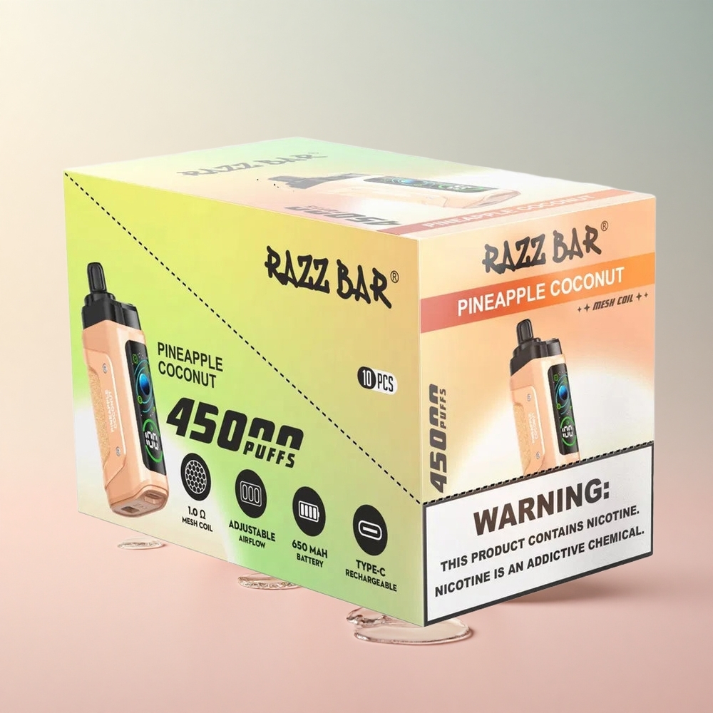 Razz Bar 45000 Puffs Disposable Vape Pineapple Coconut Mesh Coil