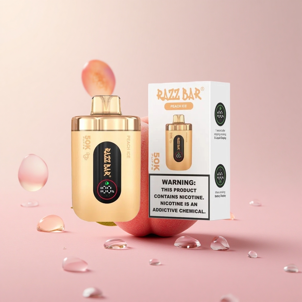 Razz Bar 50K Puffs Peach Ice Mesh Coil