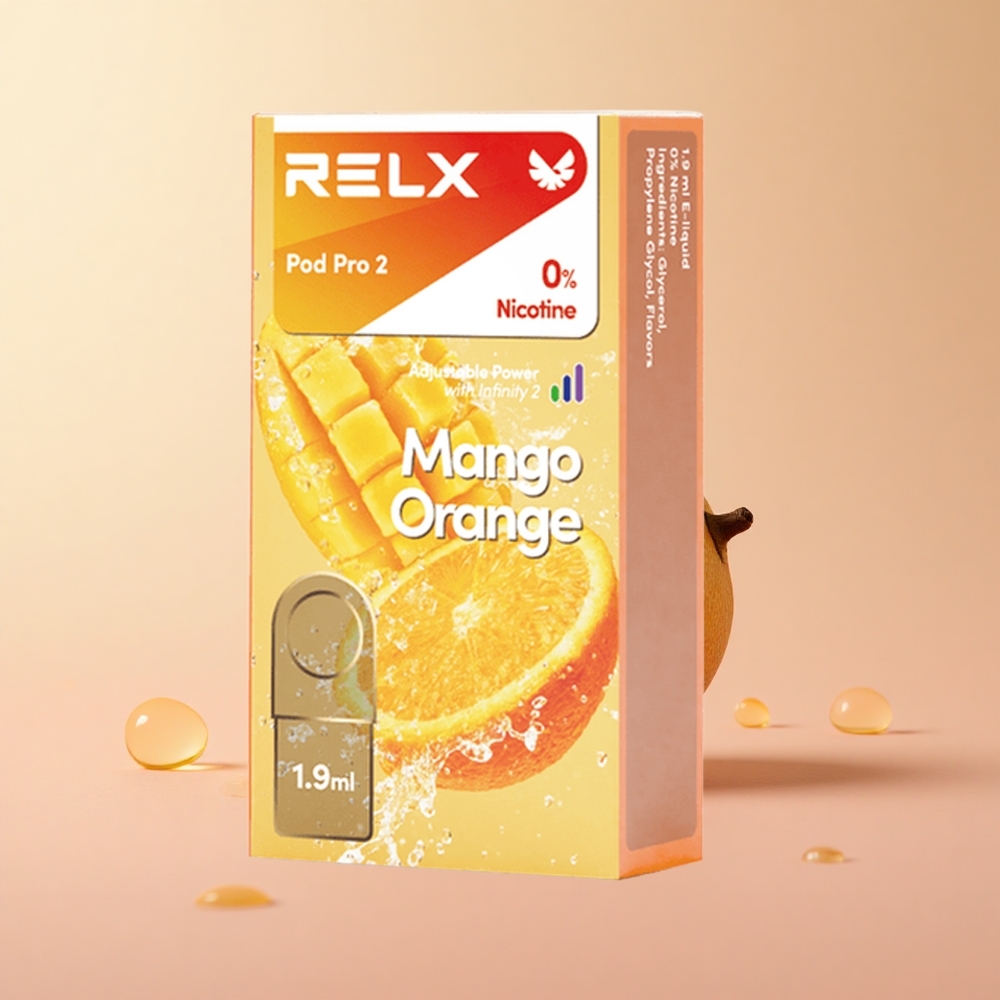 Relx Pod Pro 2 600 Mango Orange 1.9ml 3 Voltage