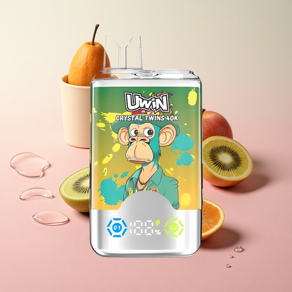 Uwin Crystal Twins 40000 Puffs Kiwi Passion Fruit Guava Two Apple Rechargeable