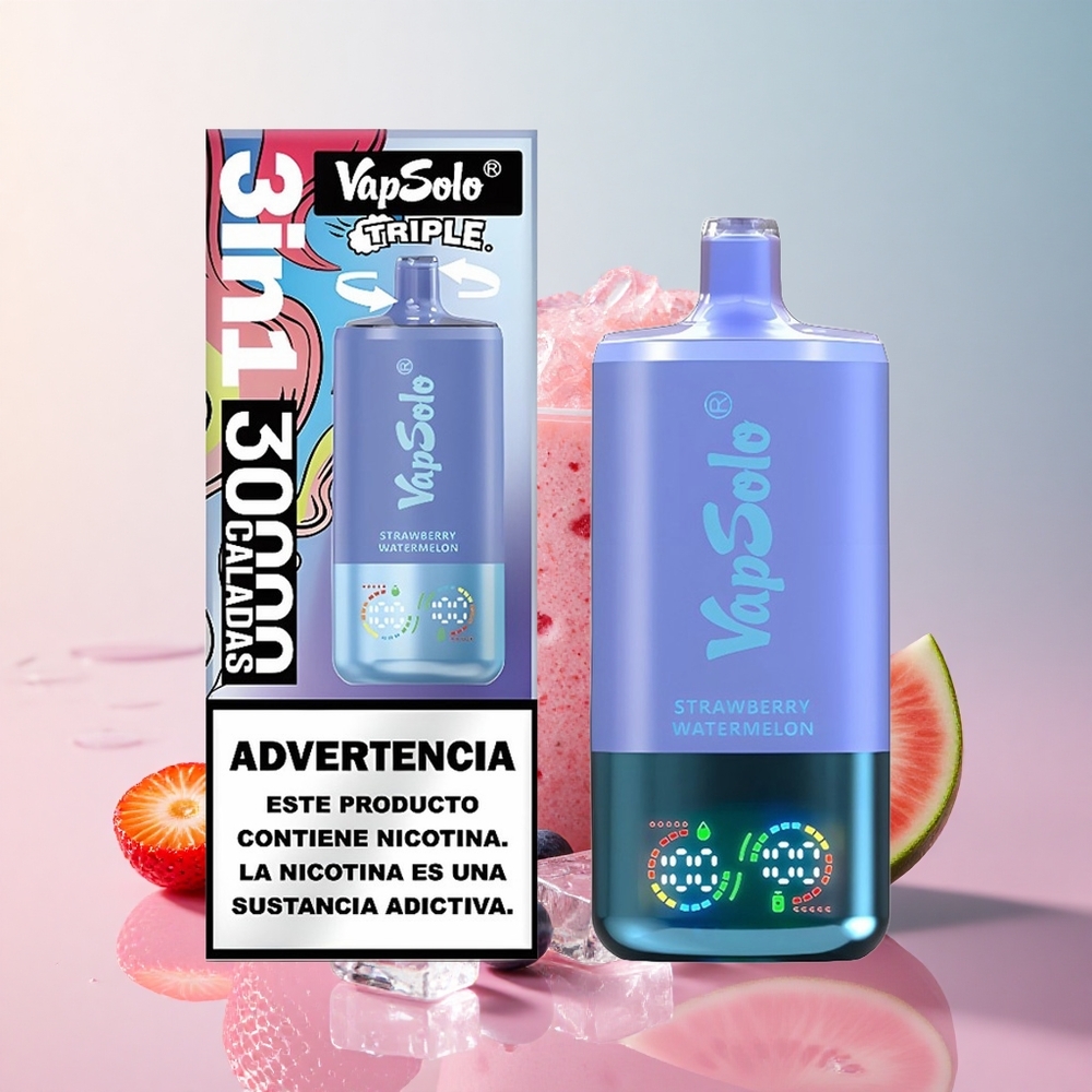 VapSolo Triple 30000 Strawberry Watermelon & Blueberry Ice