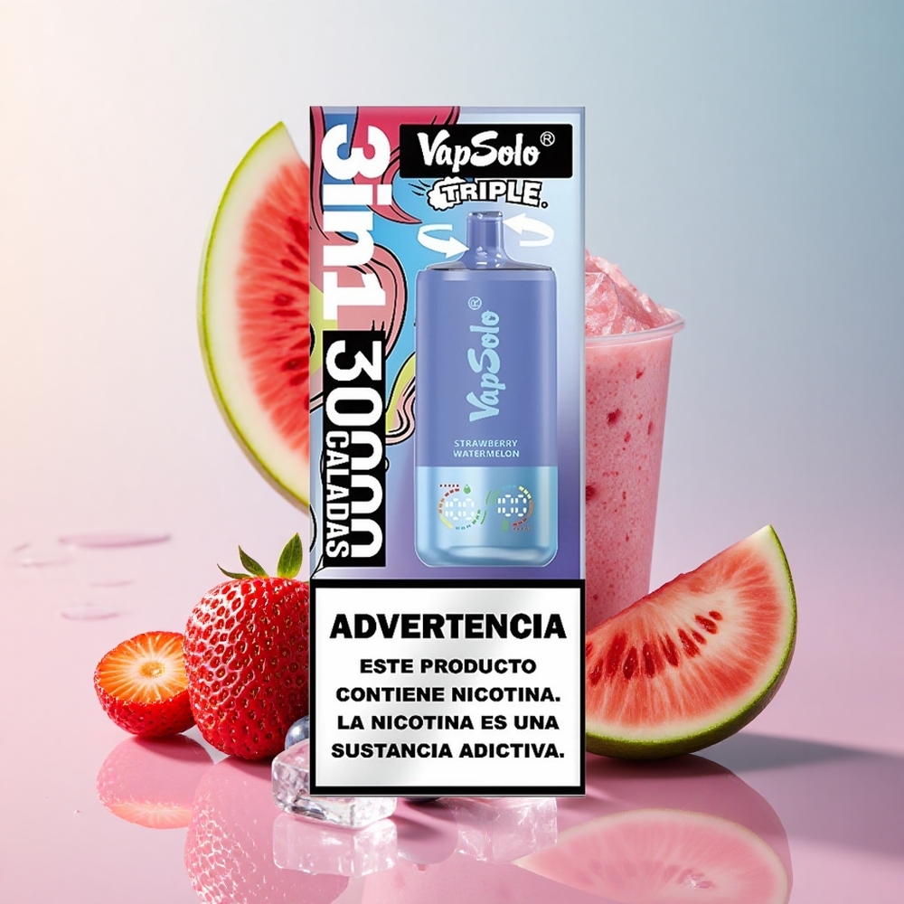 VapSolo Triple 30000 Strawberry Watermelon & Blueberry Ice