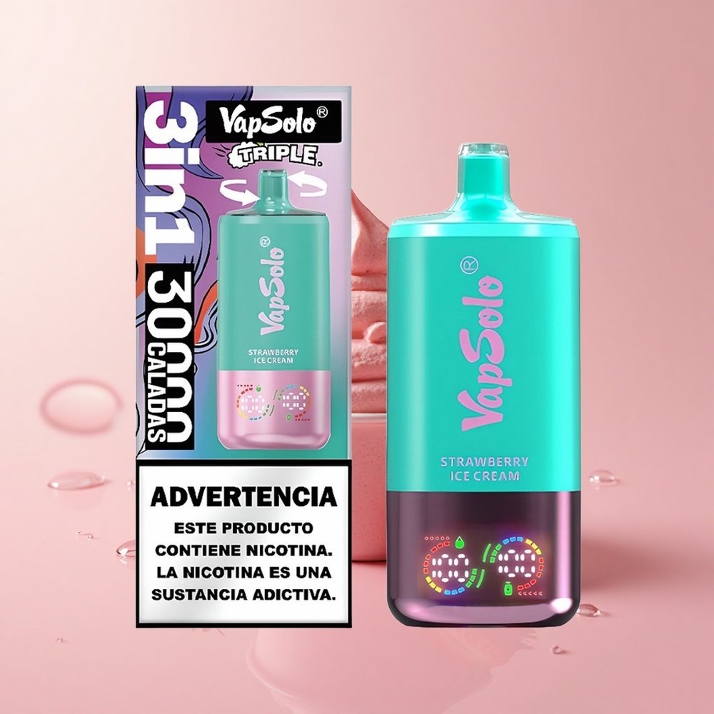 Vapsolo Triple 30000 Puffs Strawberry Ice Cream