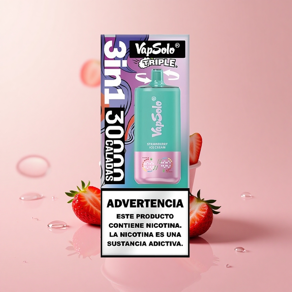 Vapsolo Triple 30000 Puffs Strawberry Ice Cream