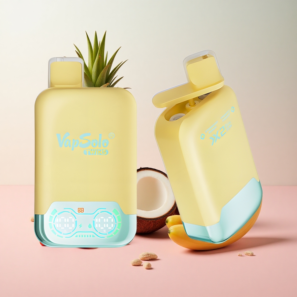 Vapsolo Twins 20000 Puffs Pineapple Coconut & Strawberry Banana Type-C Charging Port