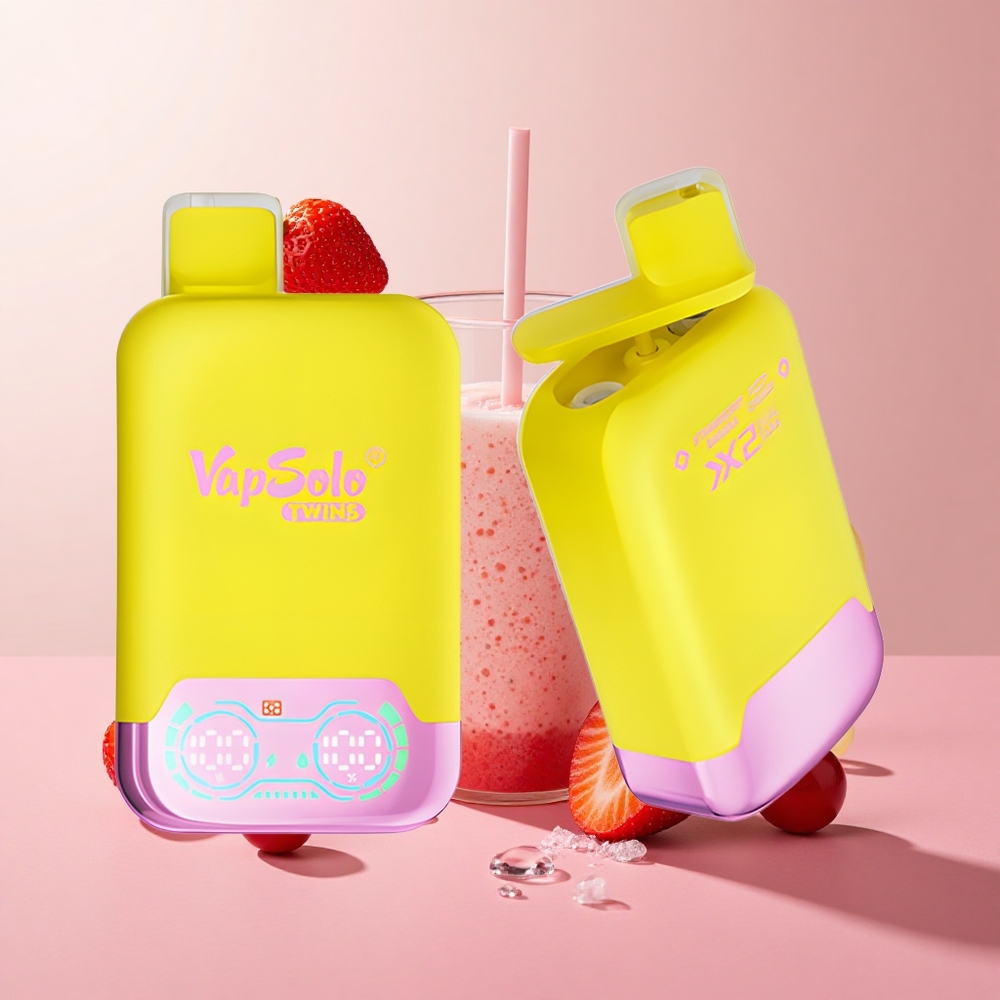 Vapsolo Twins 20000 Puffs Strawberry Banana Fizzy Cherry Type-C Charging Port