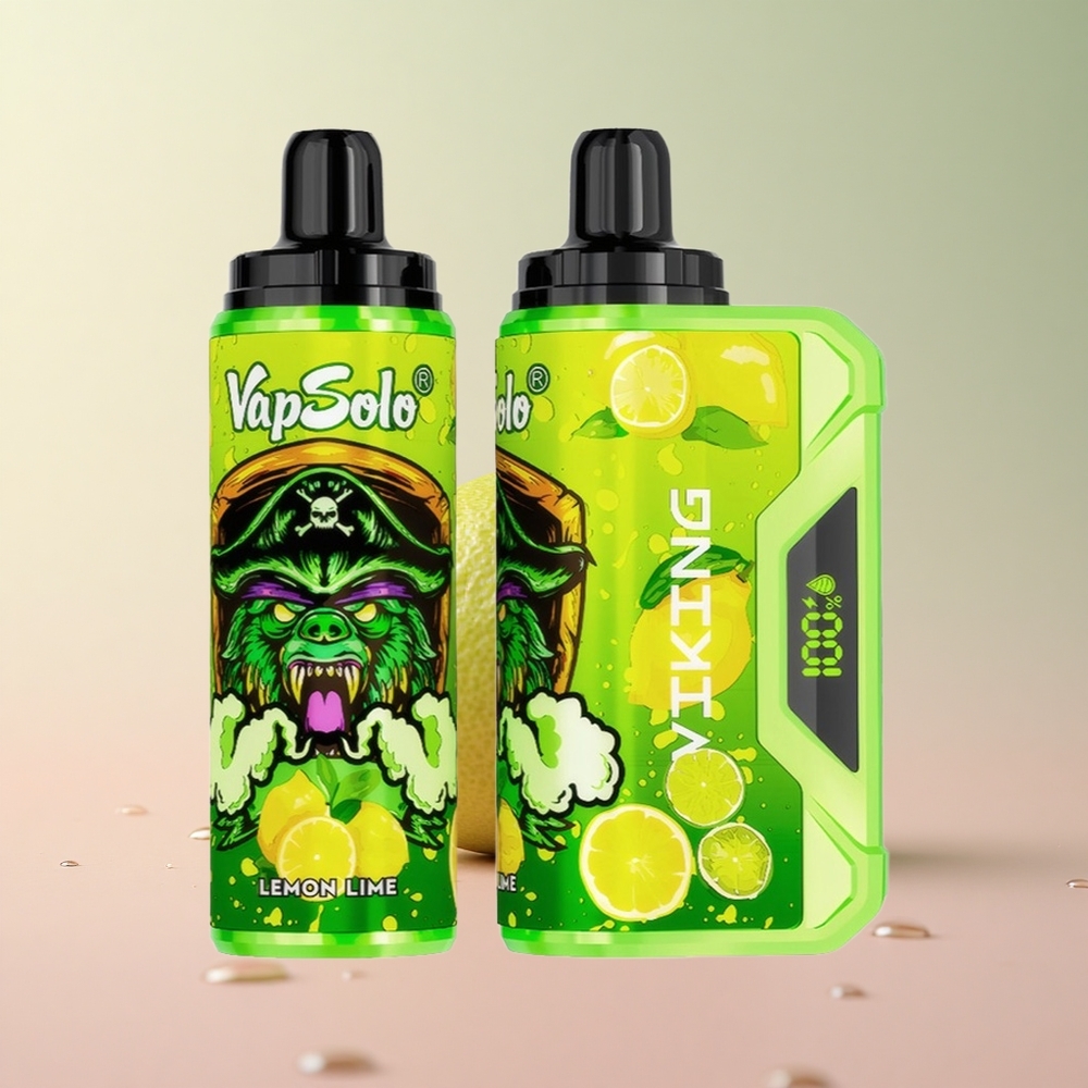 VapSolo VIKING 12000 Lemon Lime Type-C Charging Port Led Display