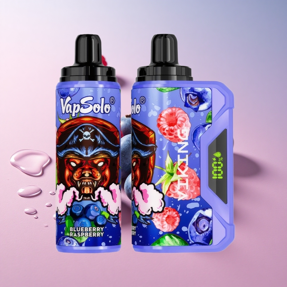VapSolo VIKING 12000 Puffs Blueberry Raspberry Type-C Charging Port