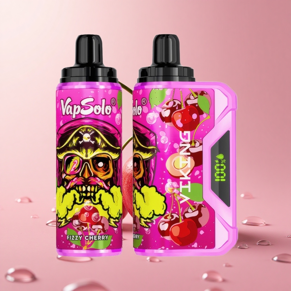 VapSolo VIKING 12000 Puffs Fizzy Cherry 22ml Type-C Charging Port