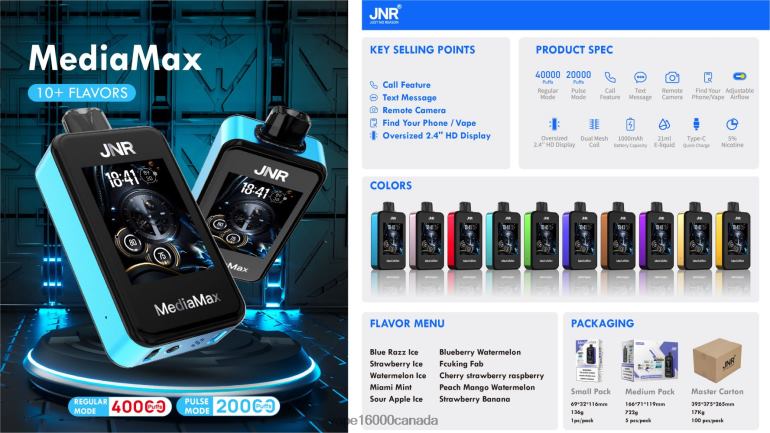 JNR MediaMax 40k Puff Miami Mint 6L2XH19 - Vape Official Website