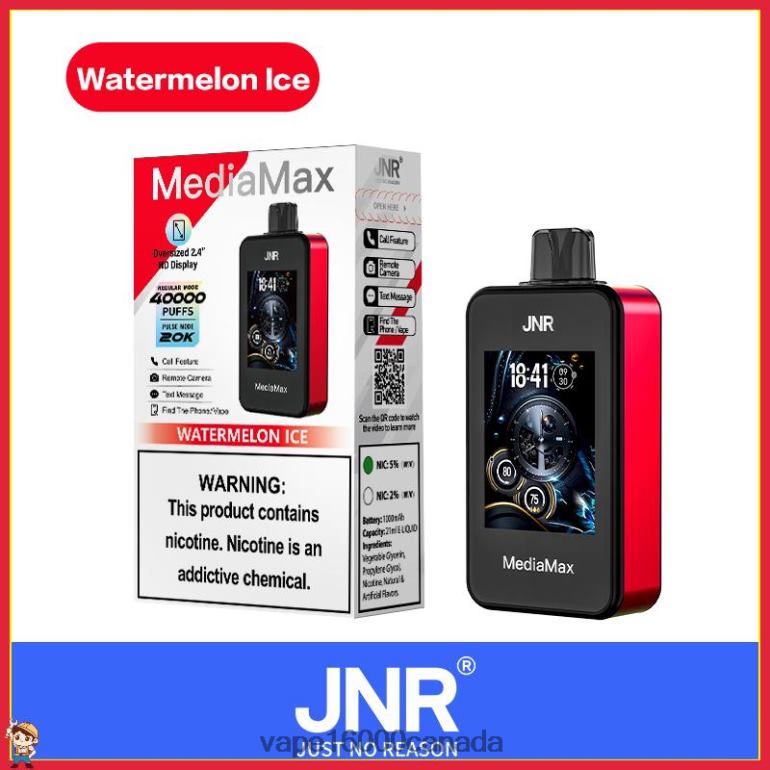 JNR MediaMax 40k Puff Watermelon Ice 6L2XH18 - Vape Store